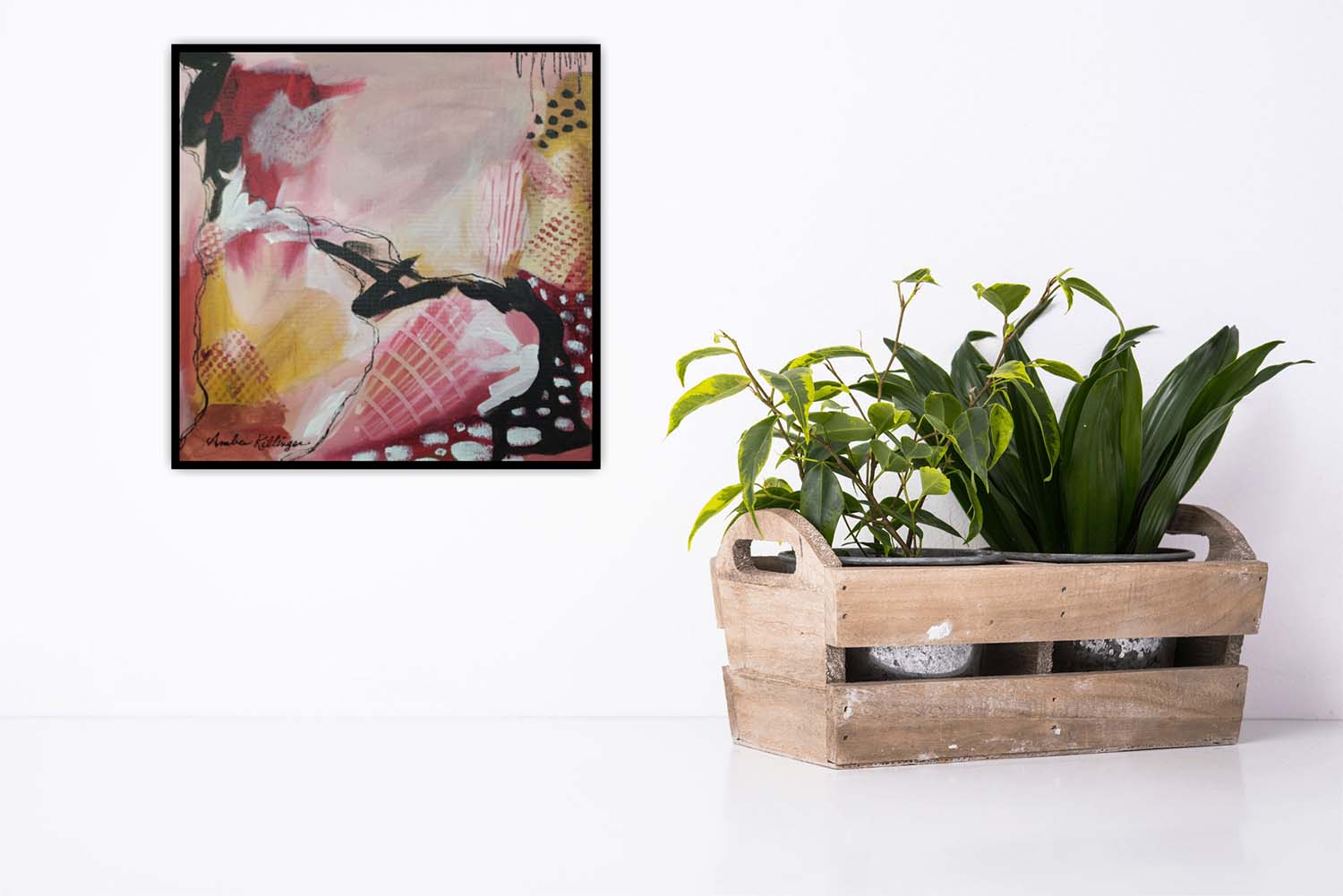 On Purpose Red Diptych - Original Abstract Art Painting 12x12 (Set of 2) (Unframed)