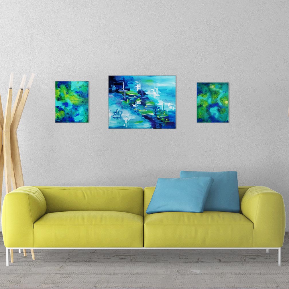 "Tranquil Path" Original Abstract Art Painting 16x20 Inches (Unframed)