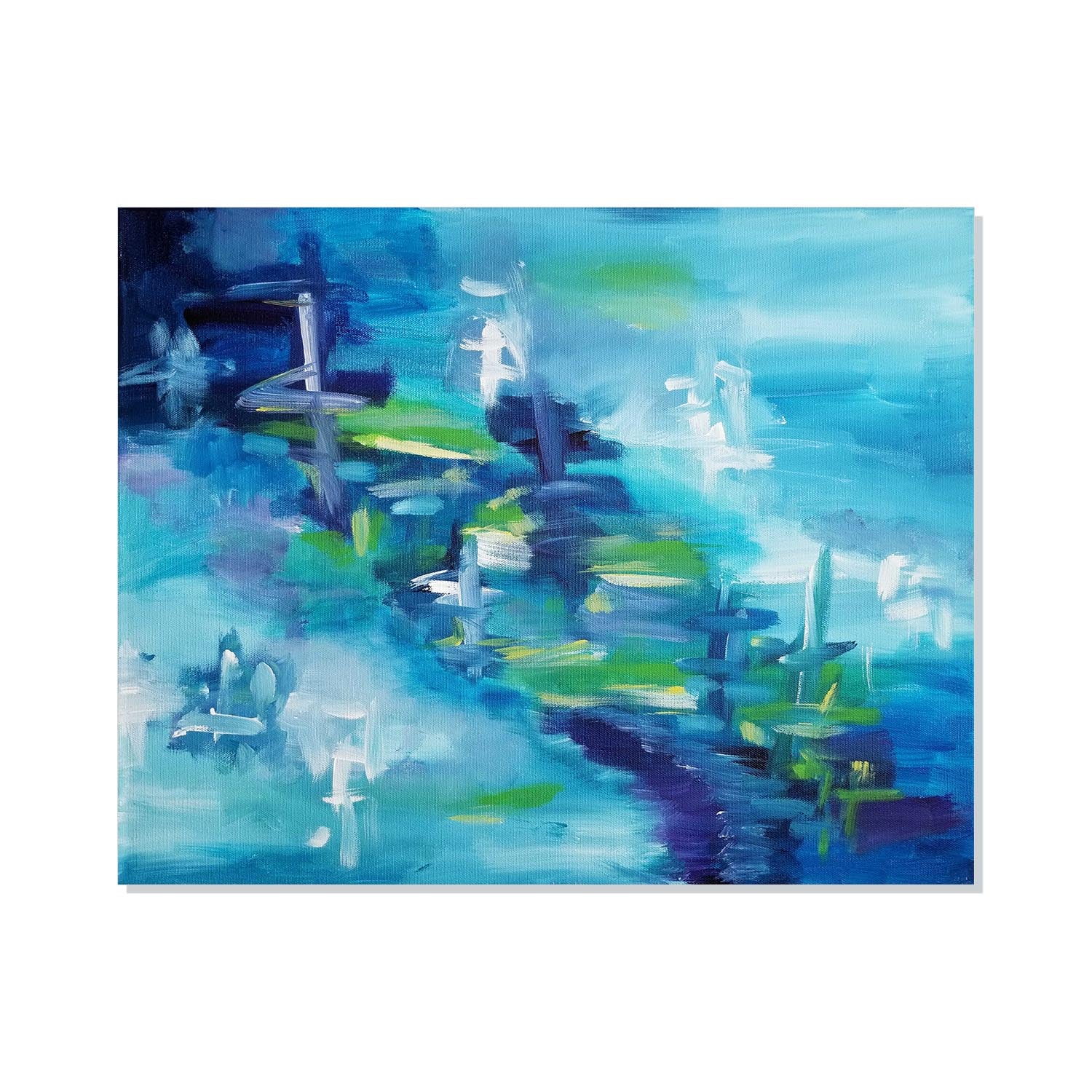 blue abstract original painting by Amber Killinger abstract artist