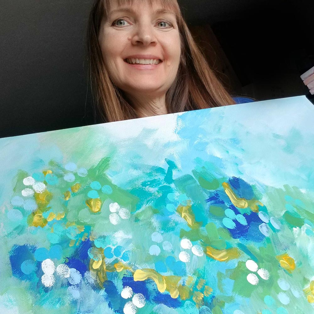 "Spring Time" Original Abstract Art Painting 16x20 (Unframed)
