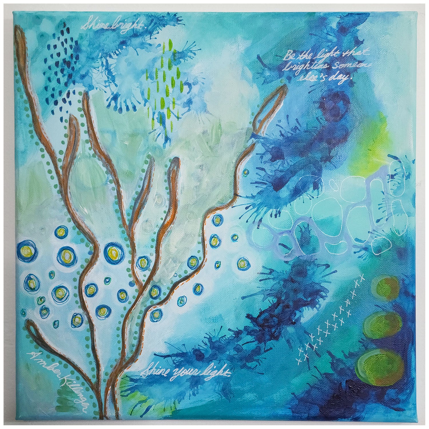 "Be The Light" Original Abstract Art Painting 12x12