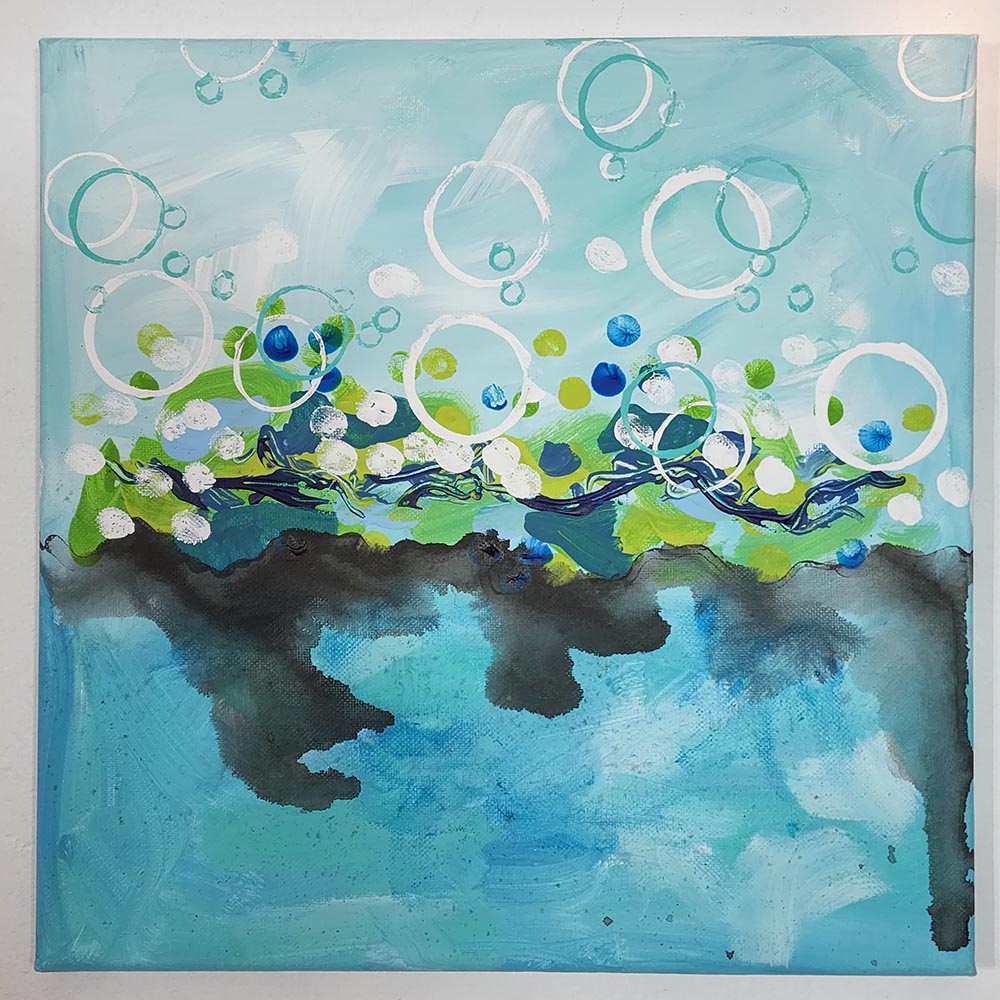 Murky Depths, Abstract art, depression, Amber Killinger Art, artist, triptych