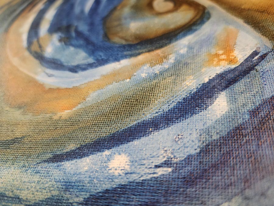 "Tsunami" Original Abstract Art Painting 14x11 Blue Water