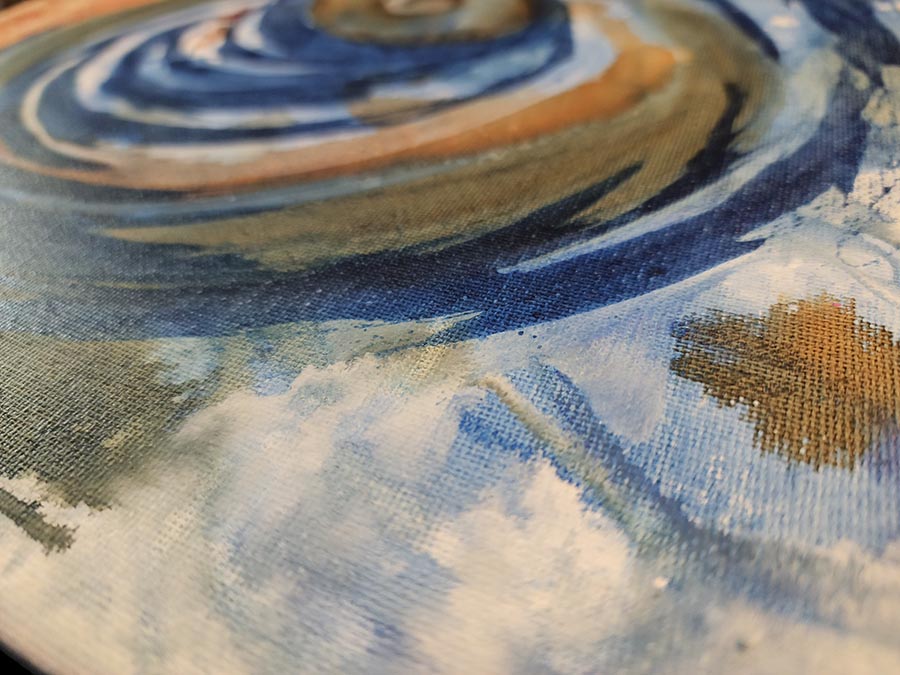 "Tsunami" Original Abstract Art Painting 14x11 Blue Water