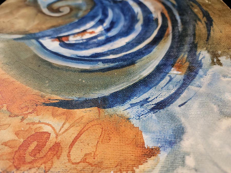 "Tsunami" Original Abstract Art Painting 14x11 Blue Water