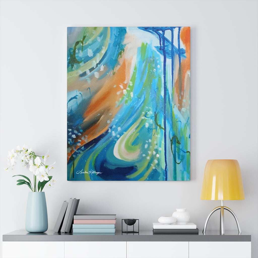 "Flame the Fire" Abstract Art Canvas Wrap Print