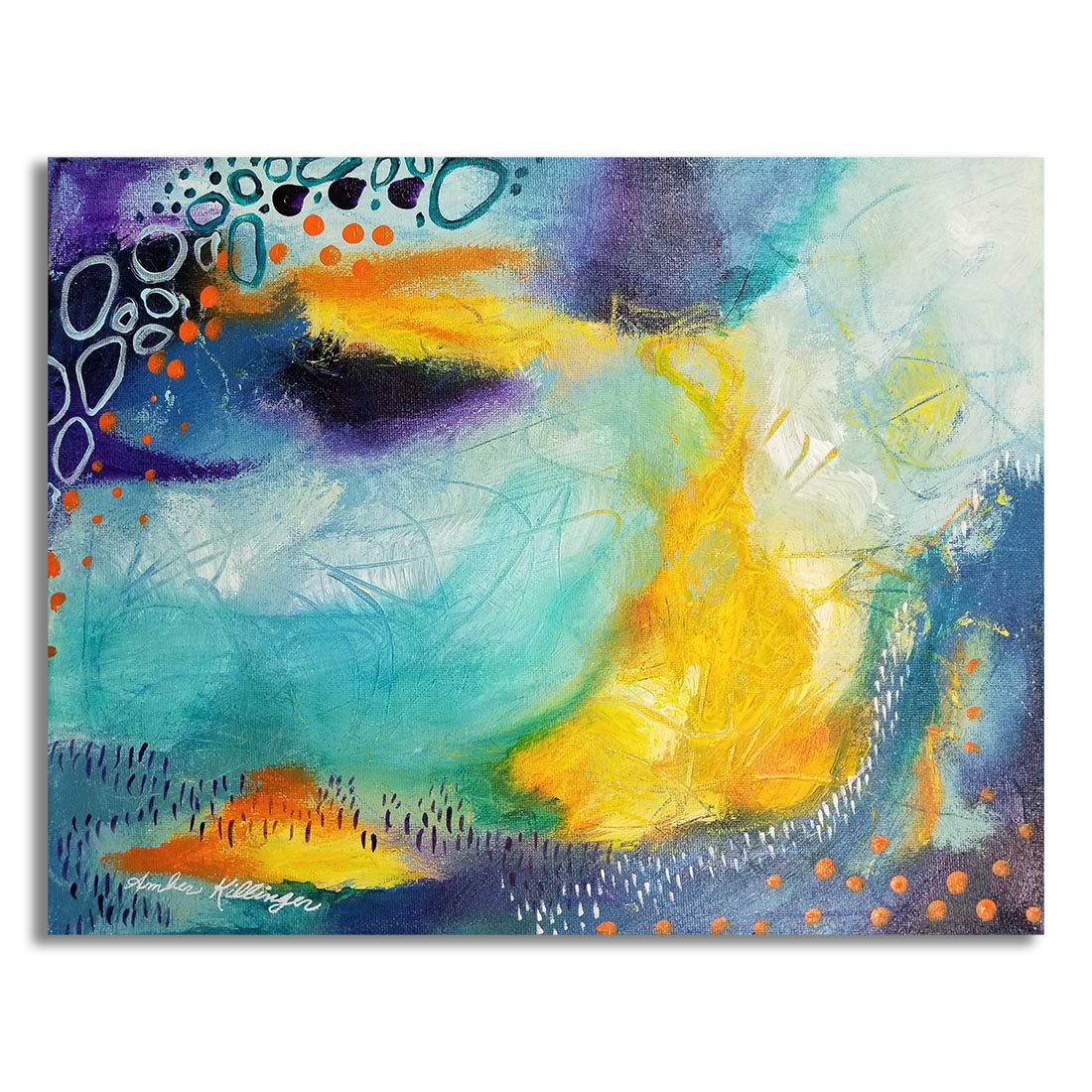 "The Light Within" Original Abstract Art Painting 11x14