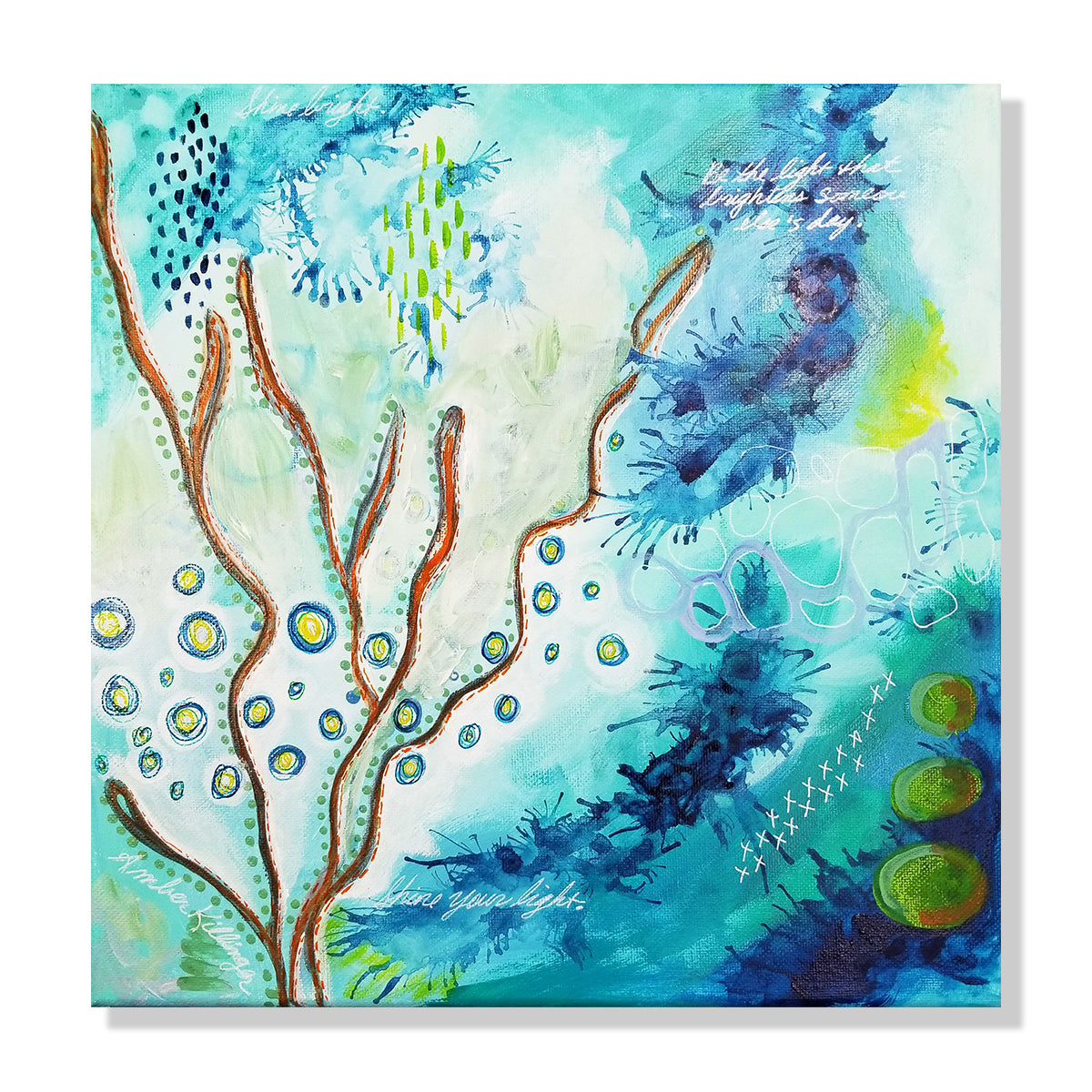 "Be The Light" Original Abstract Art Painting 12x12
