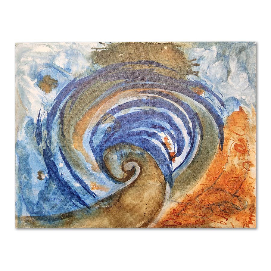 "Tsunami" Original Abstract Art Painting 14x11 Blue Water