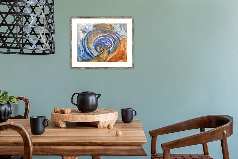 "Tsunami" Original Abstract Art Painting 14x11 Blue Water