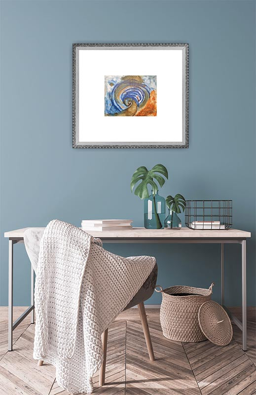 "Tsunami" Original Abstract Art Painting 14x11 Blue Water