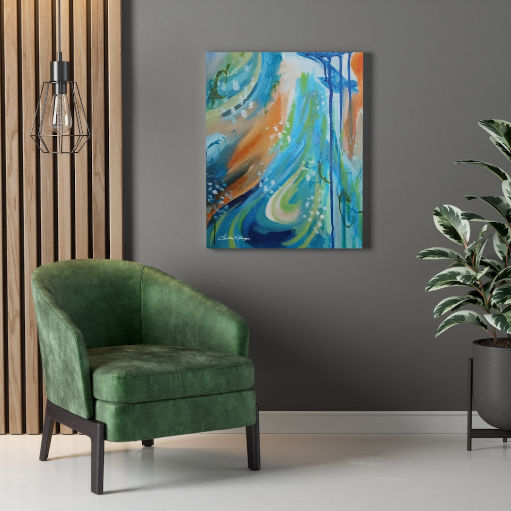 "Flame the Fire" Abstract Art Canvas Wrap Print