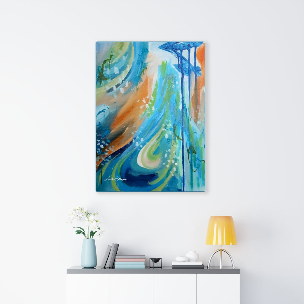 "Flame the Fire" Abstract Art Canvas Wrap Print