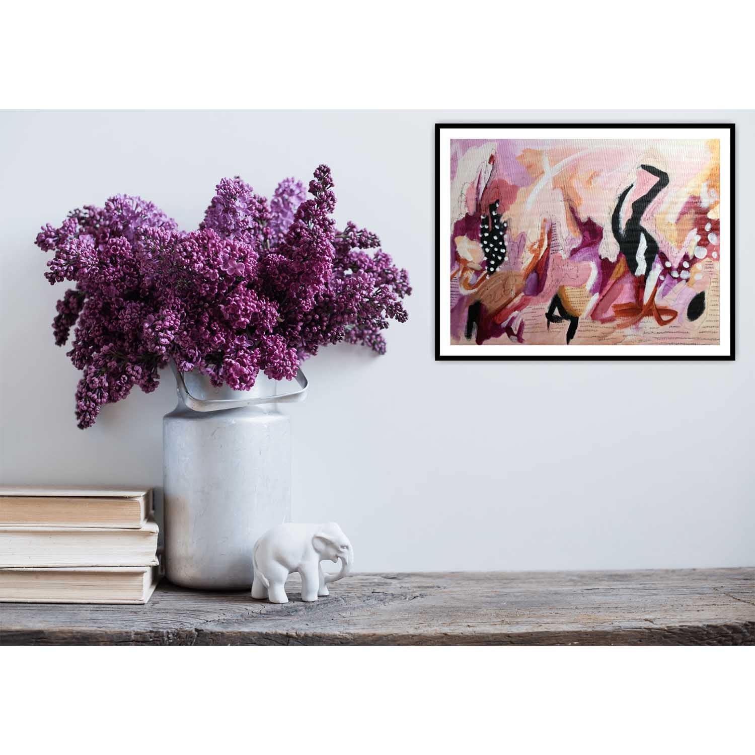 Neurodivergent Plum Energy - Original Abstract Art Painting 14x11 (Unframed)