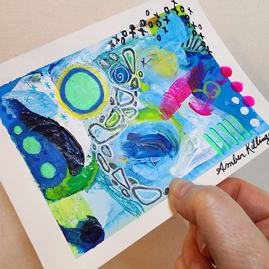 Our Soul's Journey 1 - Original Abstract Art on Paper 6x4.5 inches