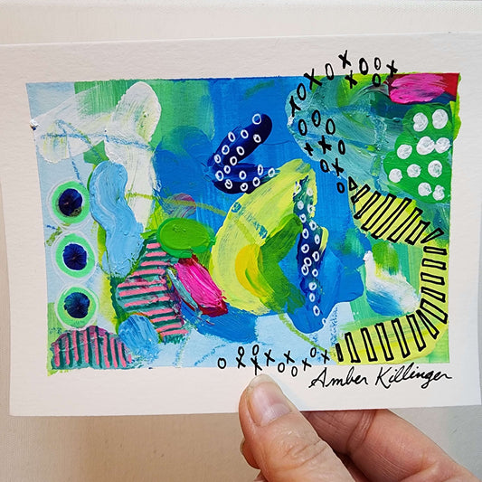 Our Soul's Journey 4 - Original Abstract Art on Paper 6x4.5 inches
