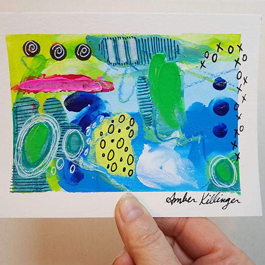Our Soul's Journey 5 - Original Abstract Art on Paper 6x4.5 inches
