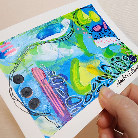 Our Soul's Journey 6 - Original Abstract Art on Paper 6x4.5 inches