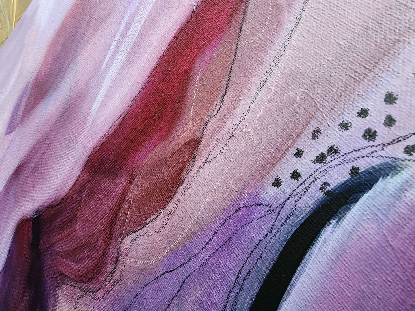 Desert Sunset - Muted Violet Purple Original Abstract Art Painting 16x20