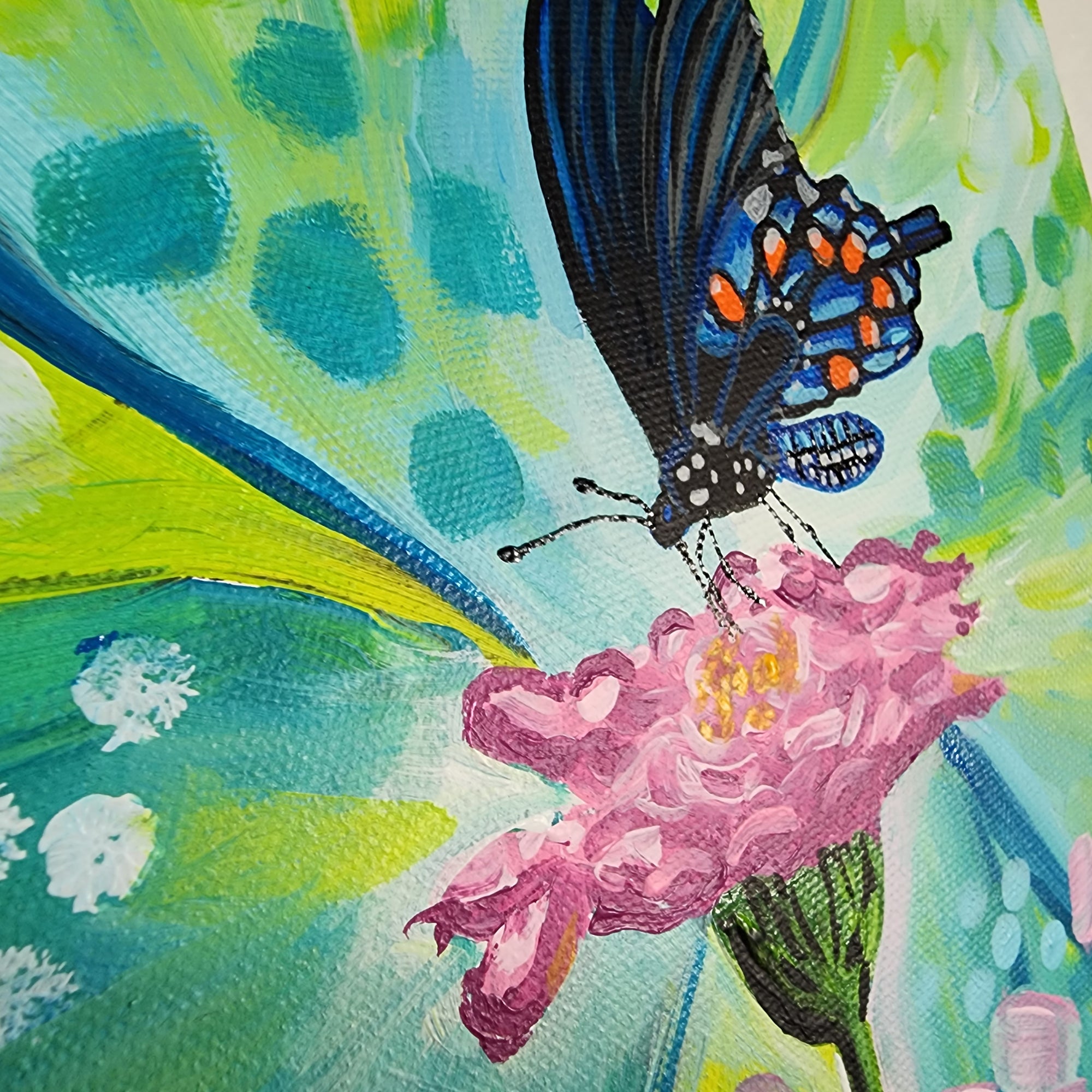 Energy of Spring - Butterfly Original Painting 10x10