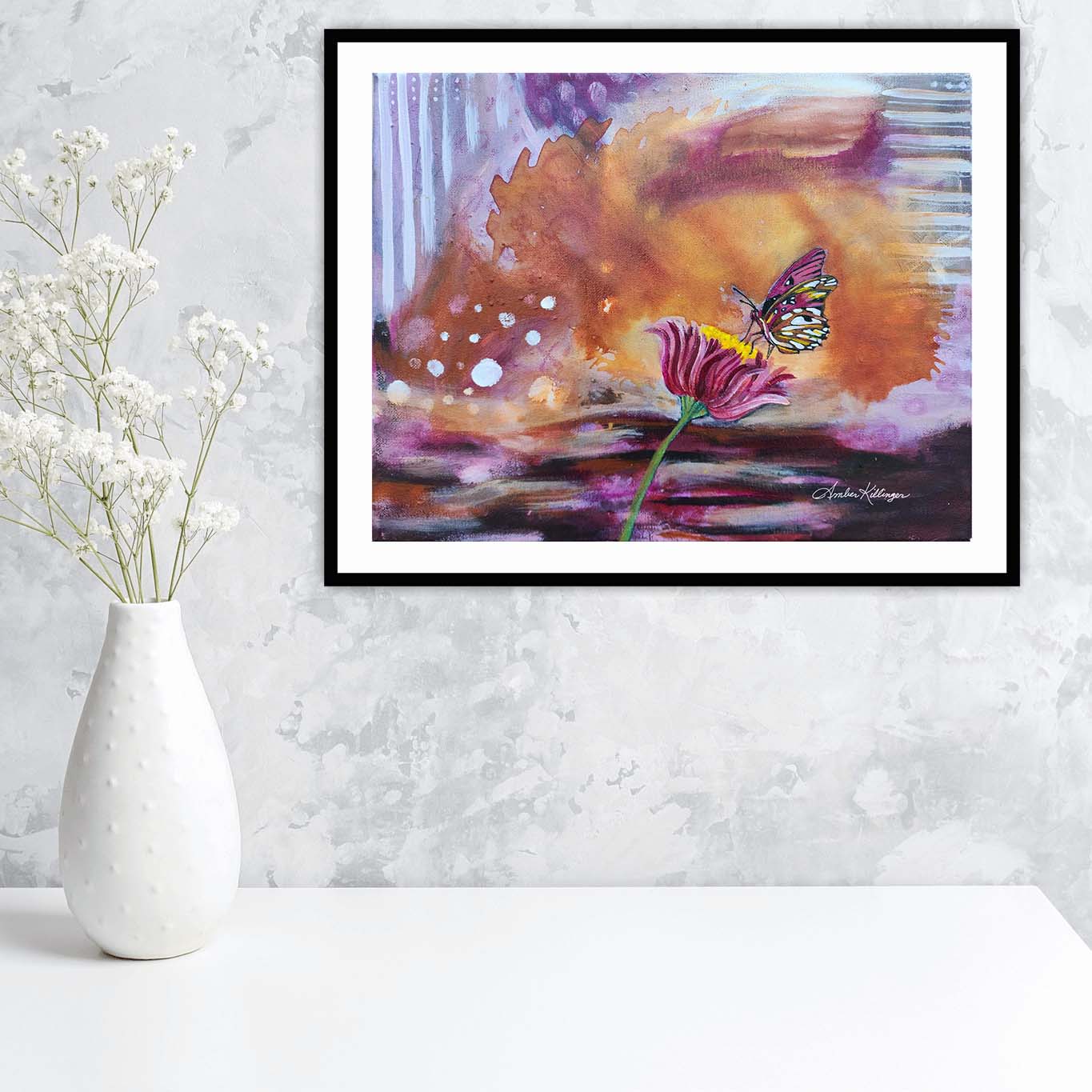 Awakening - Original Abstract Butterfly Art Painting 14x11 (Unframed)