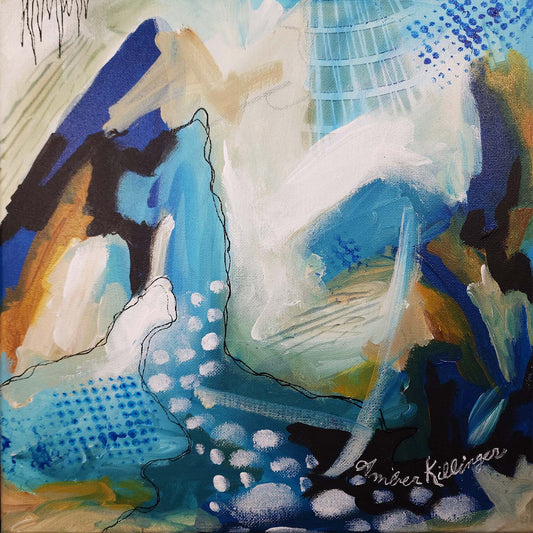 On Purpose Blue 1 -  Original Abstract Art Painting 12x12