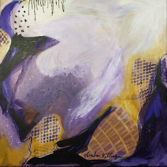 On Purpose Purple 1 -  Original Abstract Art Painting 12x12