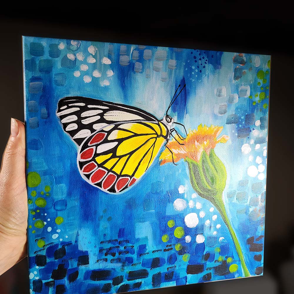 Winged Symphony - Butterfly Original Painting 10x10
