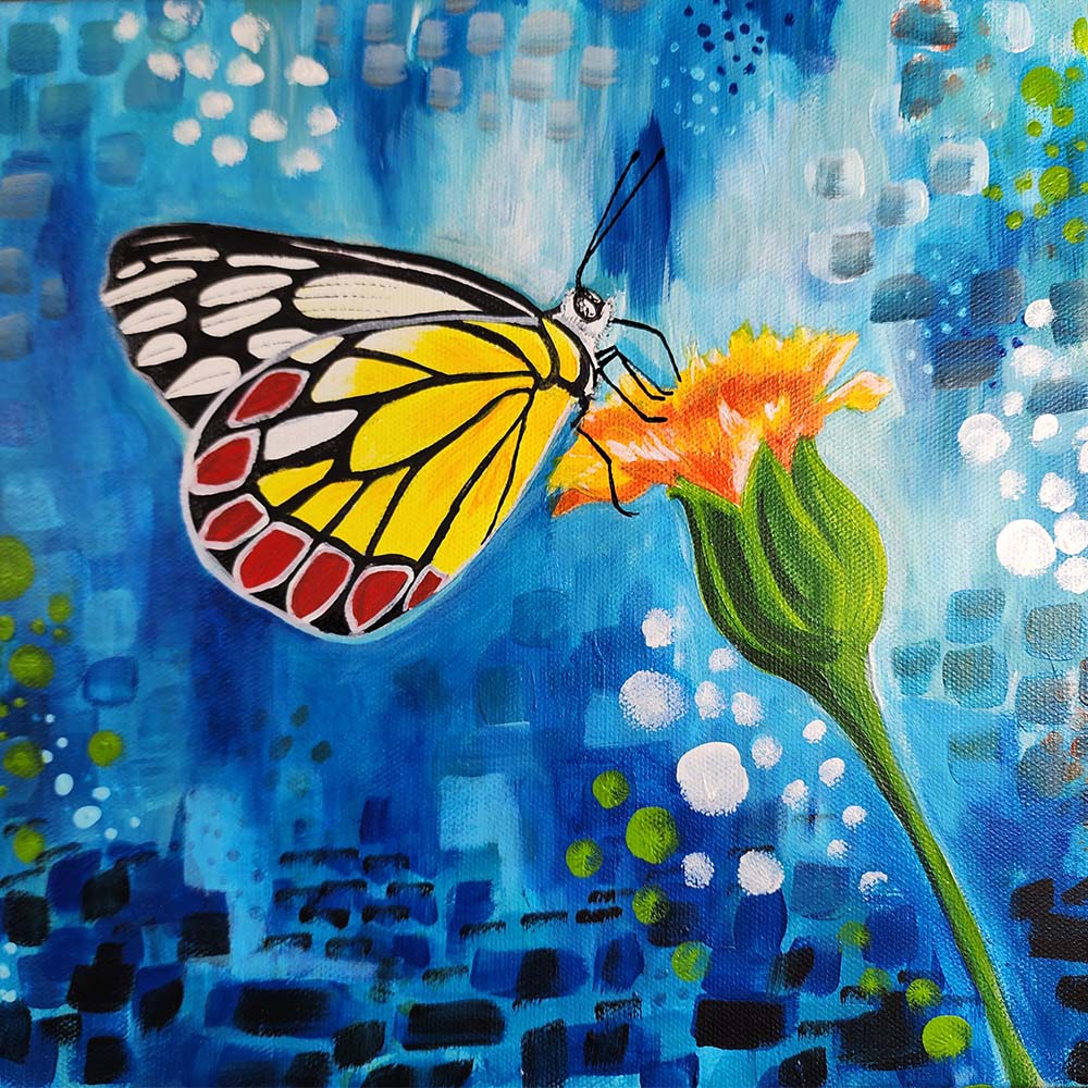 Winged Symphony - Butterfly Original Painting 10x10