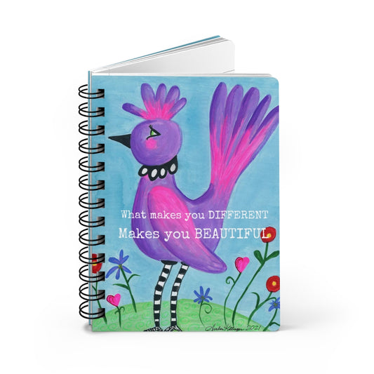 Spiral Bound Journal - What Makes You Different Makes You Beautiful (Punk Bird)