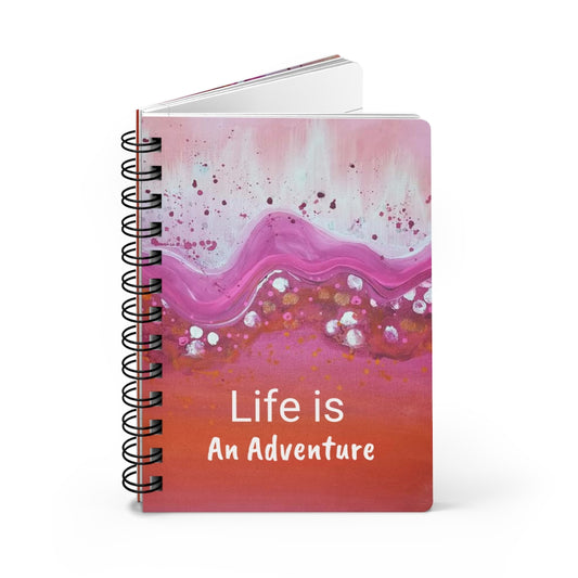 Happy Pink Spiral Bound Journal - Life is An Adventure