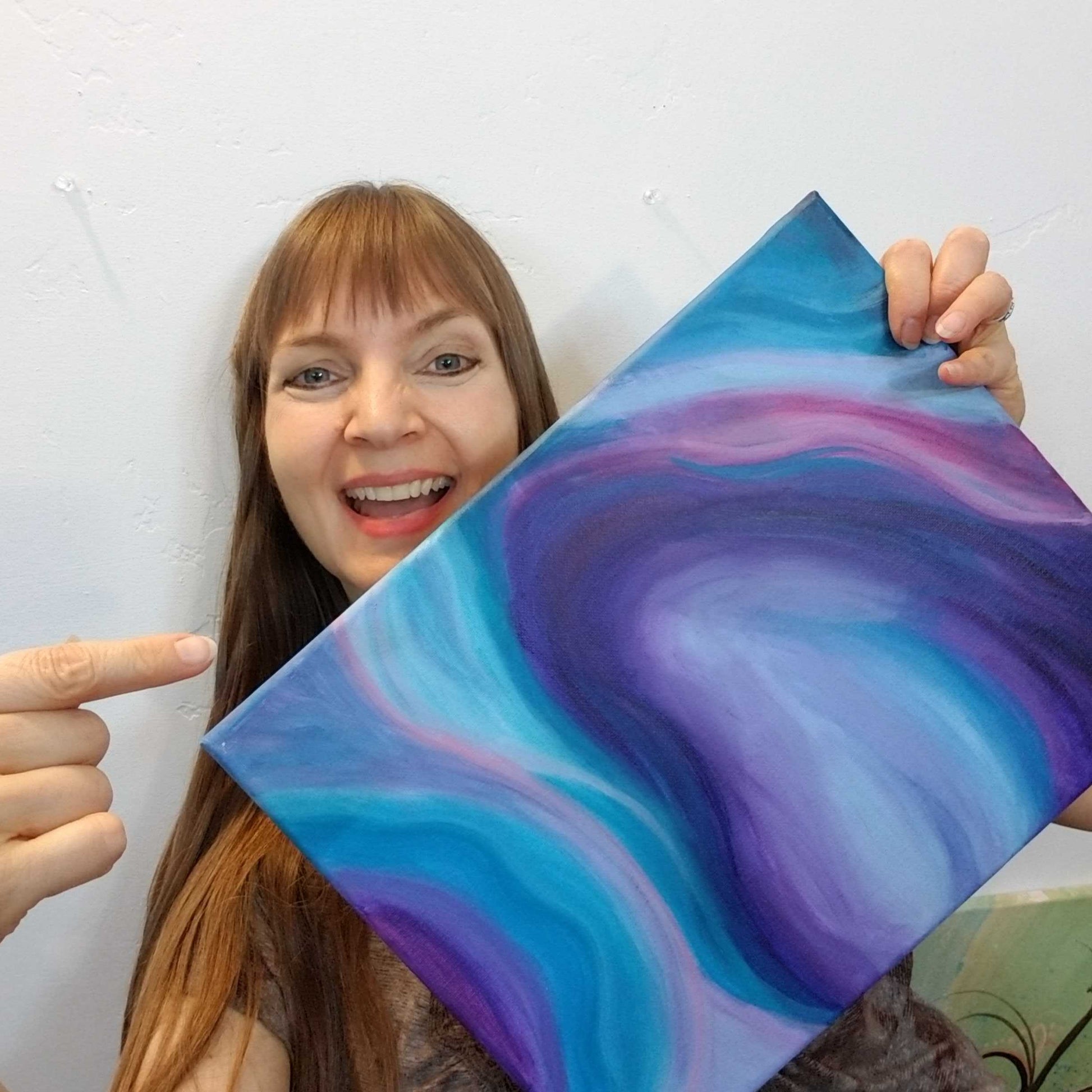 One of a Kind Abstract Painting on 11x14 Canvas in Gorgeous Purple, Bl –  Janelle's Acrylic Art