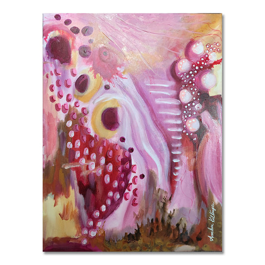 Raspberry Fields - Original Abstract Art Painting 12x16