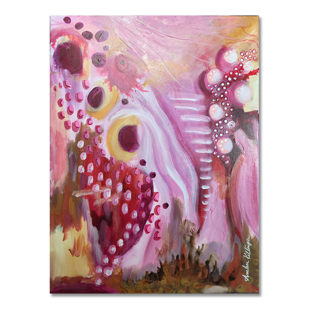 Raspberry Fields - Original Abstract Art Painting 12x16