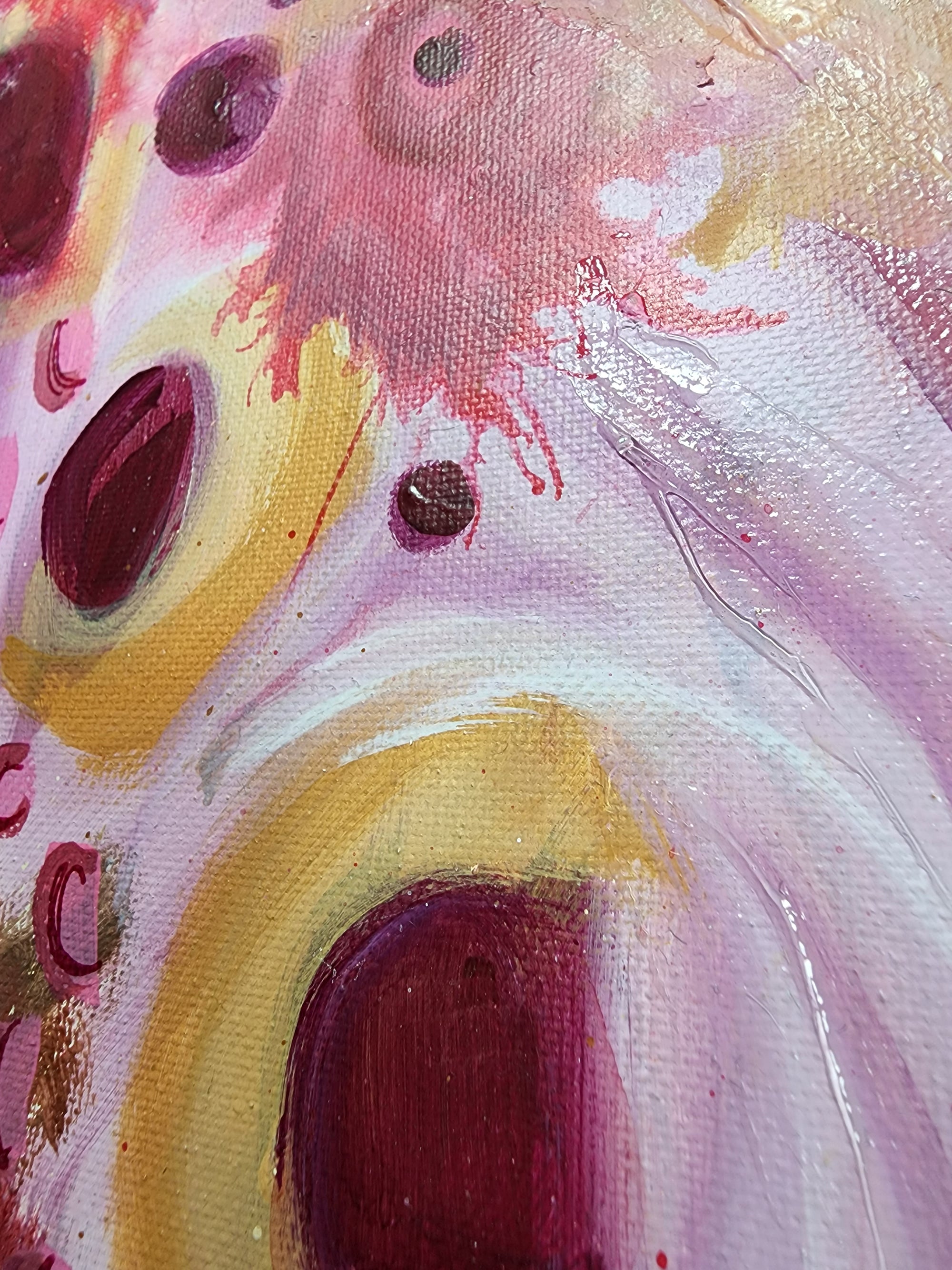 Raspberry Fields - Original Abstract Art Painting 12x16