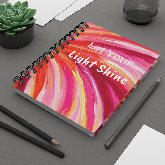 Happy Pink Spiral Bound Journal - Let Your Light Shine
