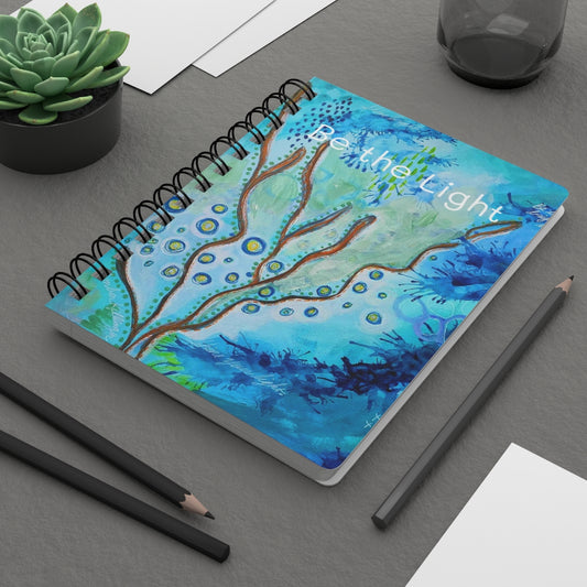 Spiral Bound Journal - Blue 'Be The Light' Water Coral