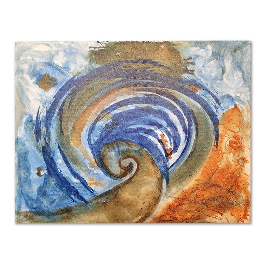 "Tsunami" Original Abstract Art Painting 11x14 Blue Water