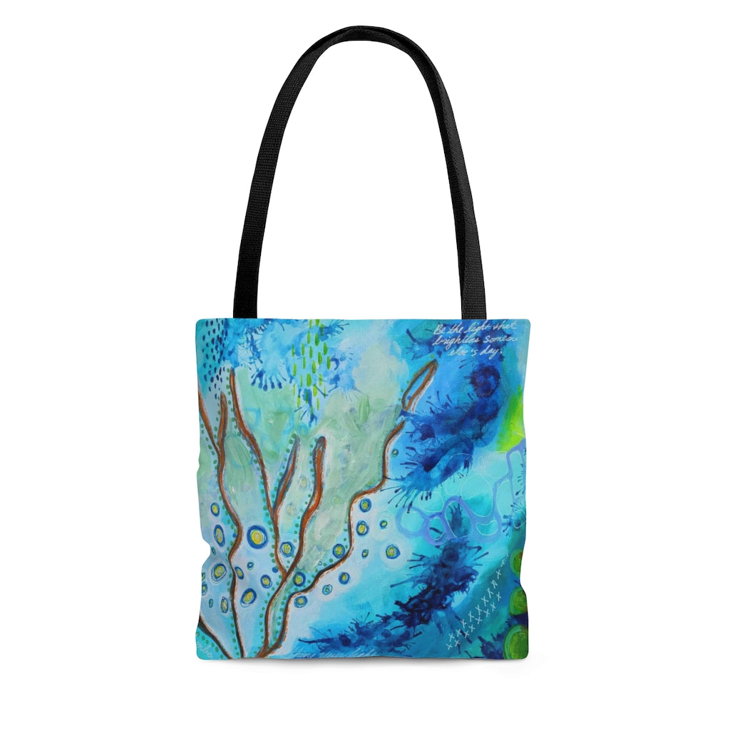 Be The Light - Artistic Tote Bag Ocean Coral Bubbles