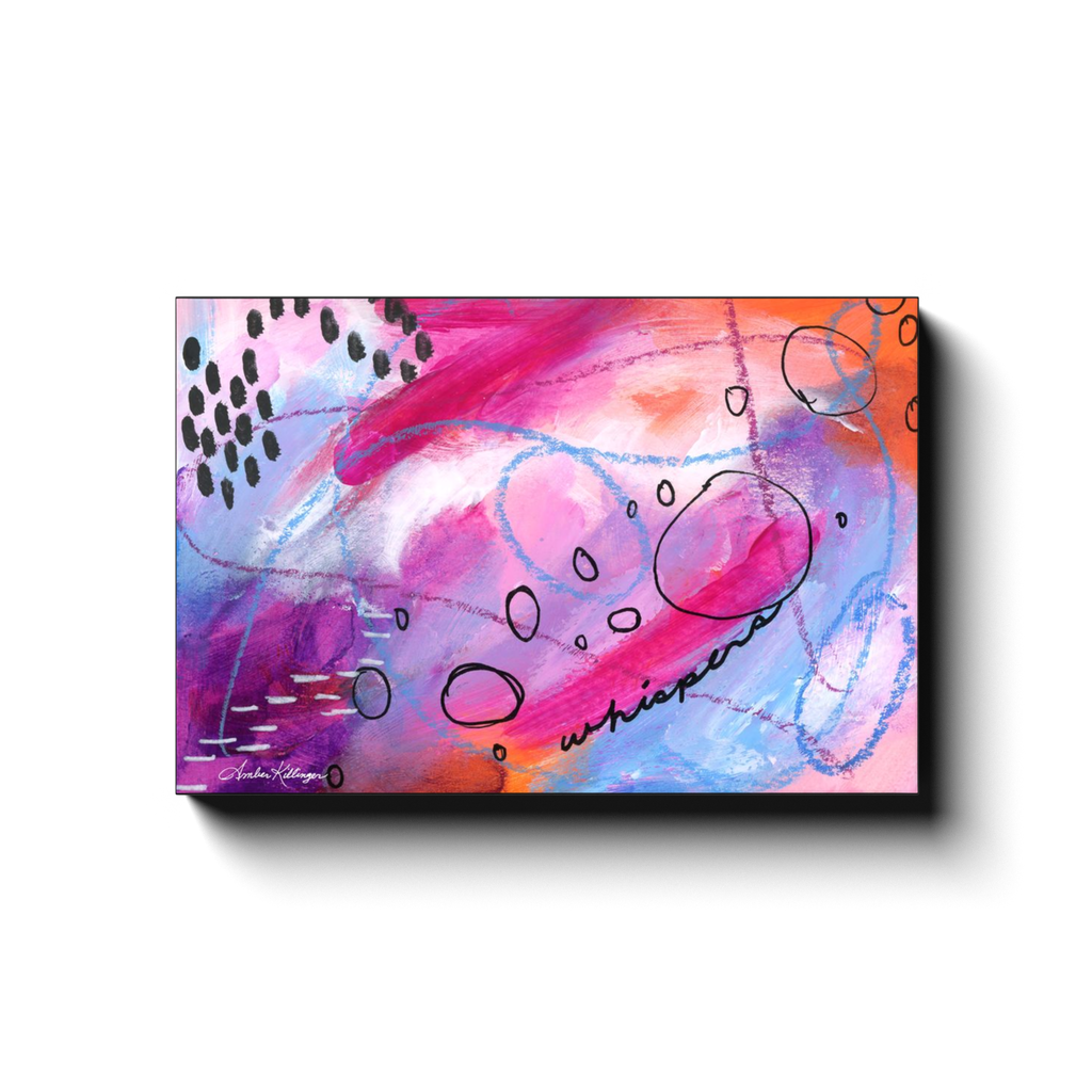 Whispers Vivid Happy Abstract Art Canvas Print Pink Blue Purple Orange